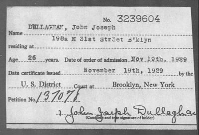 1929 > DULLAGHAN, John Joseph