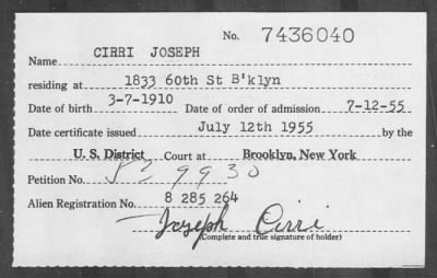 1955 > CIRRI JOSEPH