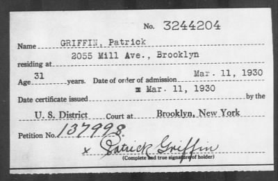 1930 > GRIFFIN, Patrick