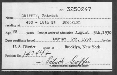 1930 > GRIFFIN, Patrick