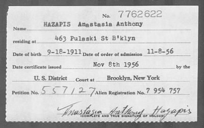 1956 > HAZAPIS Anastasia Anthony