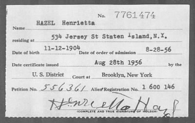 1956 > HAZEL Henrietta
