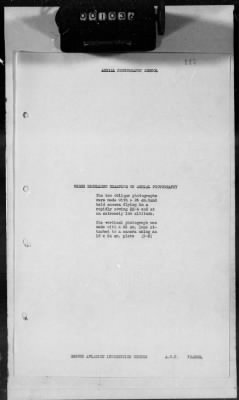 Thumbnail for G: Photographic Section > 7: Report on the Suspension of Aerial Cameras in Airplanes aND History of the Aerial Photography School at the 2d Aviation Instruction Center