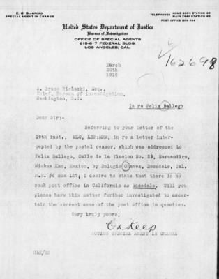 Old German Files, 1909-21 > Felix Ballego (#162698)