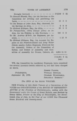 Volume VIII > Votes of Assembly 1776