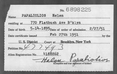 1951 > PAPALIOLIOS Helen