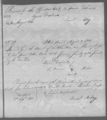 Thumbnail for Fiscal Records > Cherokee Receipts, May 31, 1801-Nov 18, 1802