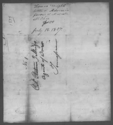 Thumbnail for Correspondence And Miscellaneous Records > 1807