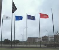 Virginia War monument-flags