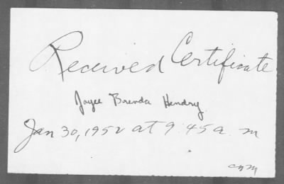 1952 > HENDRY, Joyce Brenda