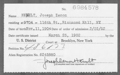 1952 > HENELT, Joseph Zenon