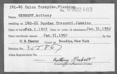 1952 > HERBERT, Anthony