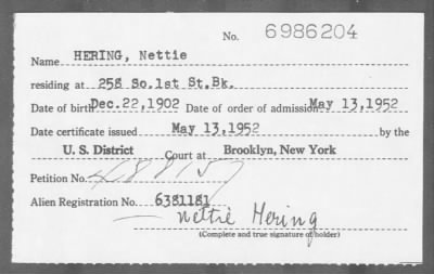 1952 > HERING, Nettie