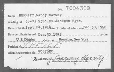1952 > HERRITY, Nancy Carway