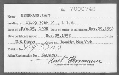 1952 > HERRMANN, Kurt