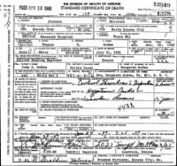 Death Certificate of Thomas S. McGee