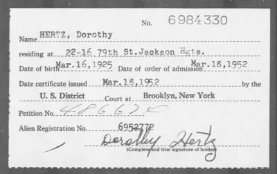 1952 > HERTZ, Dorothy