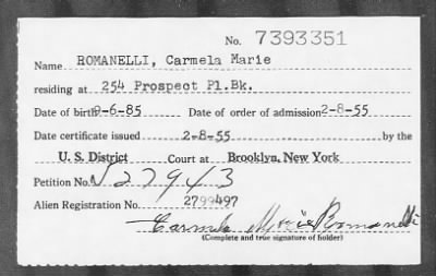 1955 > ROMANELLI, Carmela Marie