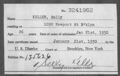 Thumbnail for 1930 > KELLER, Sally