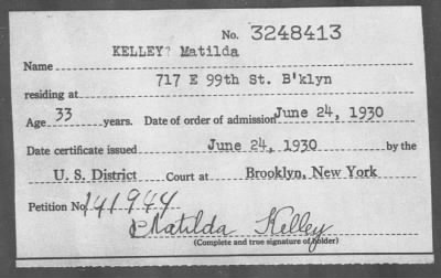 Thumbnail for 1930 > KELLEY? Matilda