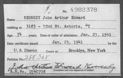 Thumbnail for 1941 > KENNEDY John Arthur Edward