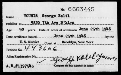 Thumbnail for 1946 > YOUNIS George Kalil