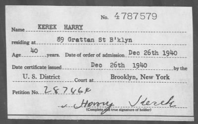 Thumbnail for 1940 > KEREK HARRY