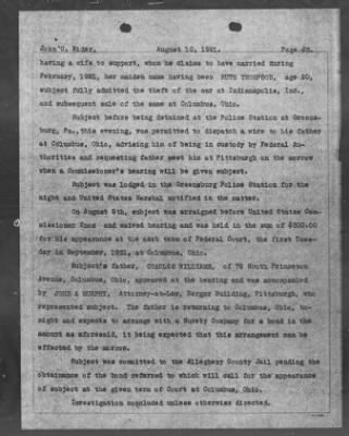 Bureau Section Files, 1909-21 > Alleged Violation of the Dyer Act (#26851)