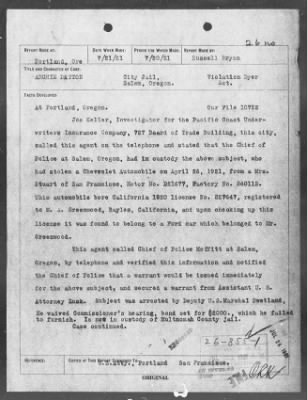 Bureau Section Files, 1909-21 > Viol. National Motor Vehicle Theft Act (#26855)