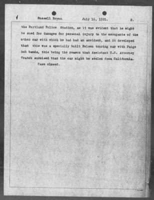 Bureau Section Files, 1909-21 > Possible Viol. Dyer Act (#26859)