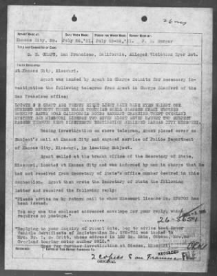 Bureau Section Files, 1909-21 > DYER ACT (#26865)
