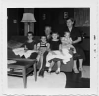 Arlan & Winnie, and grandkids, Christmas 1956