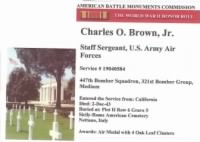 Charles O Brown, Jr. 447thBS (WW II) MTO War-Diary (shot-down)