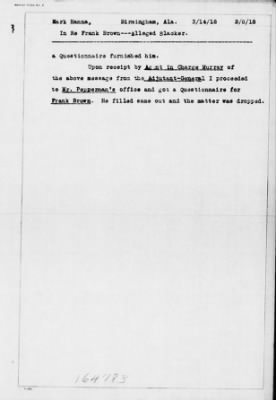 Old German Files, 1909-21 > Frank Brown (#164783)