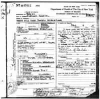 Joseph Nebenfuhr - Death Certificate, Page 1