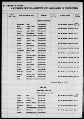 Thumbnail for Dorchester > Births,Marriages,Deaths 1631-1844