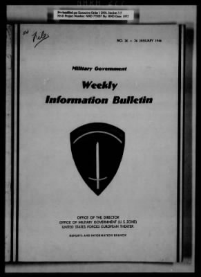 Thumbnail for General Records > Military Government Information Bulletins [1 Of 2]