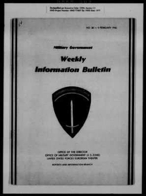 Thumbnail for General Records > Military Government Information Bulletins [1 Of 2]