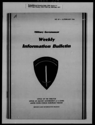 Thumbnail for General Records > Military Government Information Bulletins [1 Of 2]