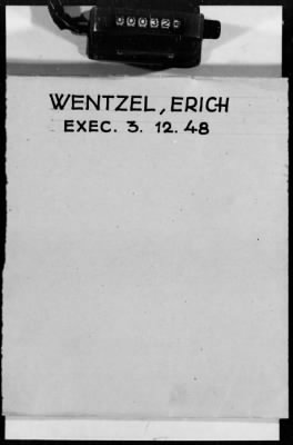 Personnel Files and Identification Papers > Papers relating to Erich Wentzel