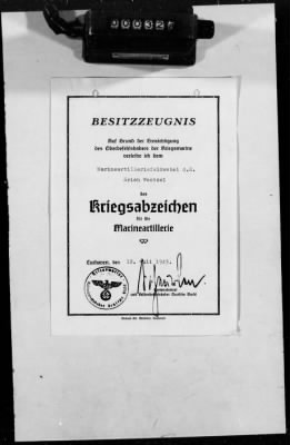 Personnel Files and Identification Papers > Papers relating to Erich Wentzel