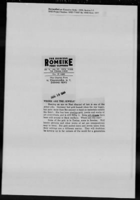 Thumbnail for General Records > Press Clippings: July 1944-August 1944