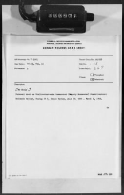 Personnel Files and Identification Papers > Personal card on Oberstleutnant Hellmuth Becker