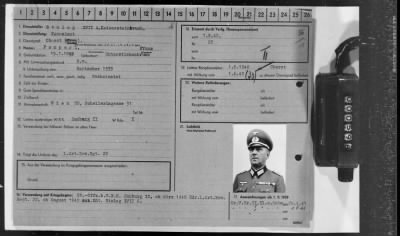 Personnel Files and Identification Papers > Personal card on Kommandant, Oberst Franz Pamperl