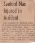 Thumbnail for Dan Lumbert Newspaper Article Isabella area Accident