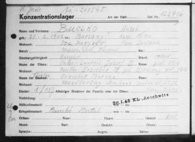 Camp Records - Inmate Cards > Records on Prisoners, Bran-Bucz