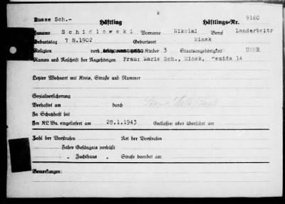 Camp Records - Inmate Cards > Records on Prisoners, Sche-Schu