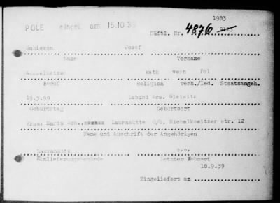 Camp Records - Inmate Cards > Records on Prisoners, Sche-Schu