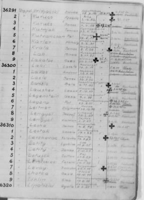 Flossenbürg Concentration Camp > Handwritten lists of inmates