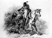 Blackfoot Indian on horseback